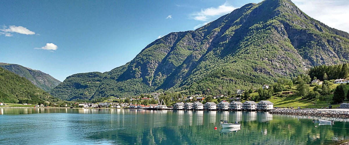 A scenic view of Skjolden, Norway